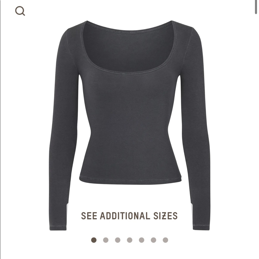 BNWT Skims Vintage Long Sleeve Scoop in Onyx S